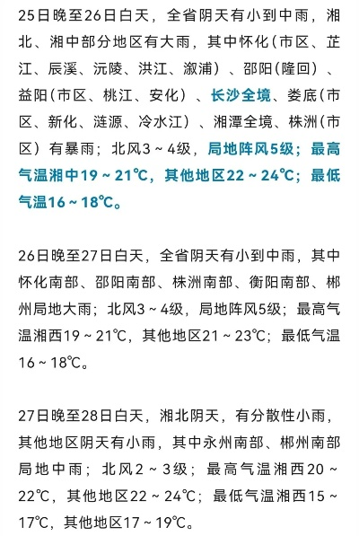 湖南天气预报未来三天（湖南天气预报未来三天查询）